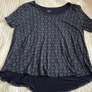 Loft small blue patterned t‎ shirt